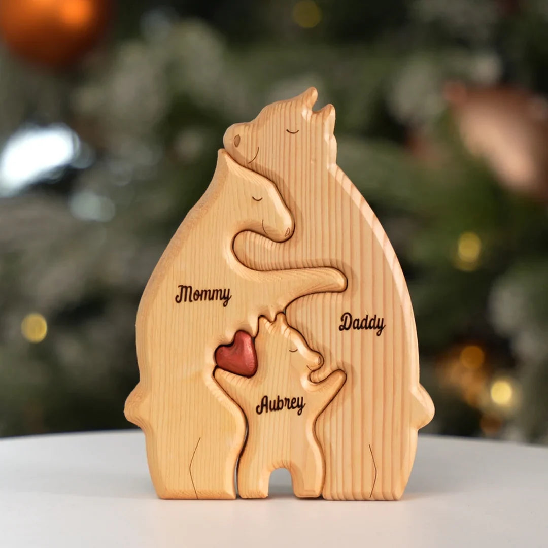 Puzzle familiar de madera personalizado