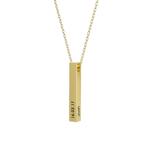 3D Graverad Bar Halsband - Anpassad Elegans