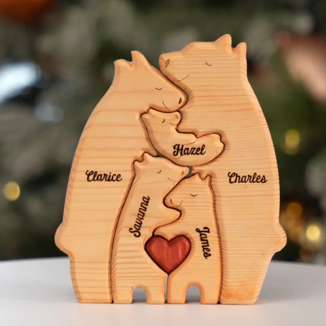 Puzzle familiar de madera personalizado