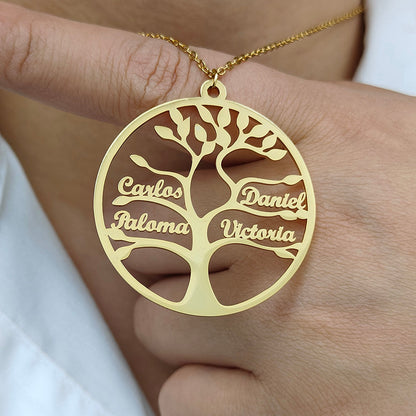 COLLAR ÁRBOL DE LA VIDA HASTA 13 NOMBRES 