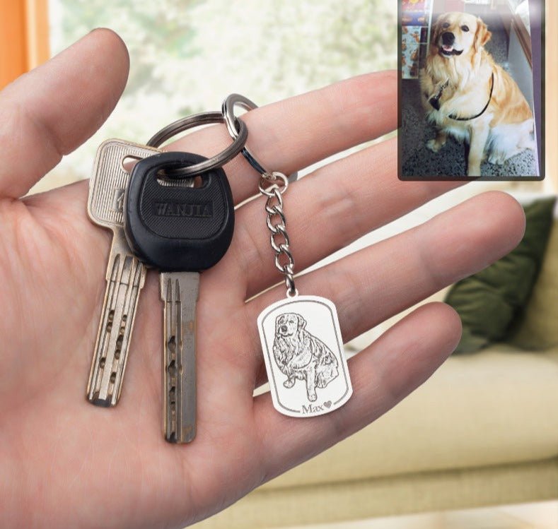 Hond silhouet medaillon sleutelhanger