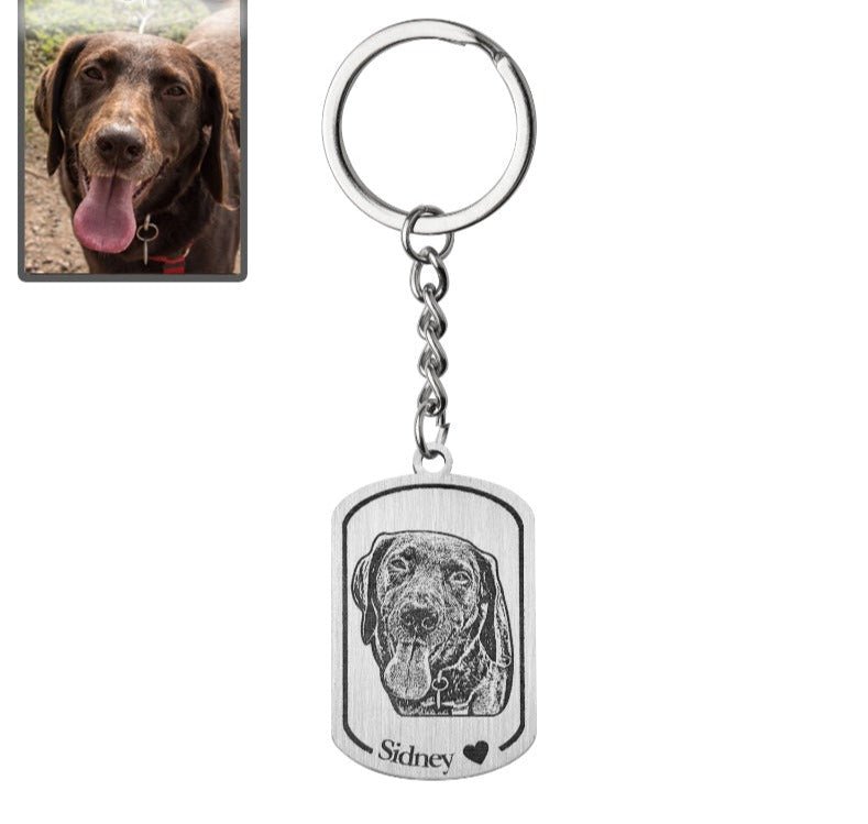 Hond silhouet medaillon sleutelhanger